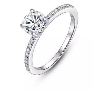 Moissanite diamond engagement bridal wedding ring